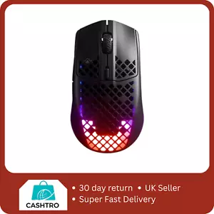 STEELSERIES Aerox 3 Onyx RGB Wireless Optical Gaming Mouse (Damaged Box) - Picture 1 of 5
