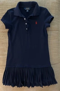 Ralph Lauren Girls School Navy Blue Short Sleeve Dress Size Small (7) - Picture 1 of 2