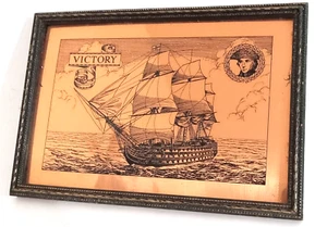 Vintage Etchmaster Engraved Copper Framed Print-Victory-England - Picture 1 of 2