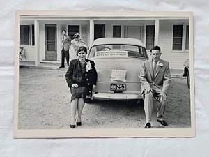 New! Vintage 1958 New Hampshire "Just Married" Black & White Photo Postcard - Picture 1 of 2