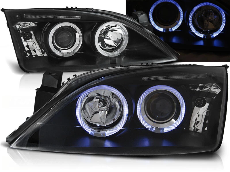 faros para FORD MONDEO 2000 2001 2002 2003 2004-2007 ojos de ángel negro LHD Foto 1 de 1