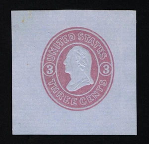 GENUINE SCOTT #U36 MINT 1861 PINK ON BLUE LARGE NESBITT CUT SQUARE - Picture 1 of 2