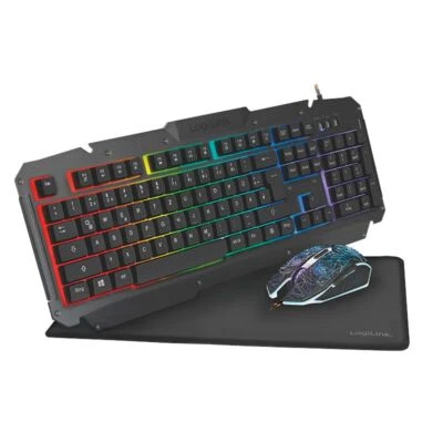 Gaming USB Tastatur Maus Set RGB Beleuchtet 2400DPI Mauspad Mechanische Tastatur - Bild 1 von 4