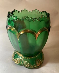 Antique Riverside Co. Green Empress EAPG toothpick holder - Picture 1 of 6