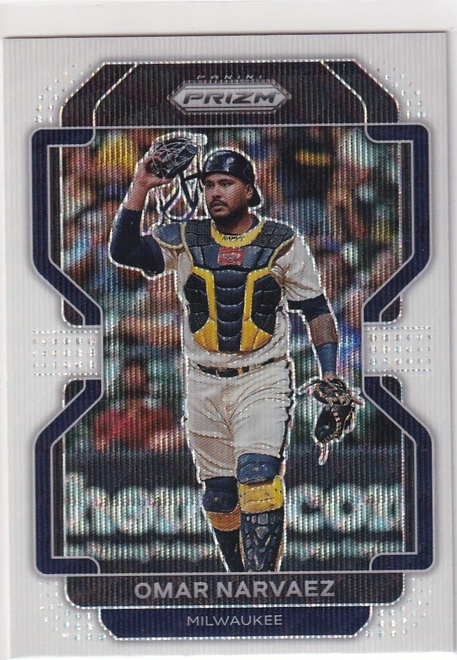 2022 PRIZMS WHITE WAVE OMAR NARVAEZ MILWAUKEE BREWERS PRIZM PARALLELS JC-2326 - Image 1 of 1