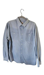 Mossimo Button Shirt Men's XL Athletic Fit Blue/Gry Stripe Cotton Long Sleeves - Picture 1 of 5
