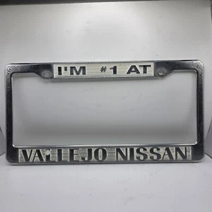 Im Number 1 At Vallejo Nissan California Silver Plastic License Plate Frame - Picture 1 of 2