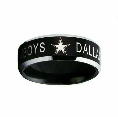 Dallas Cowboys Football Team Stainless Steel Men's Band Rings Gifts Size 6-13 Cover
