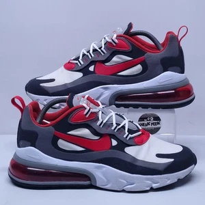Nike Air Max 270 React - UK Größe 8,5 - Turnschuhe Grau Weiß Rot Erwachsene  - Bild 1 von 11
