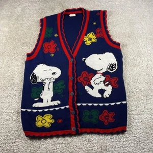 Vintage Snoopy & Friends Pullover Weste Damen Medium Peanuts Strick Made USA 90er - Bild 1 von 8