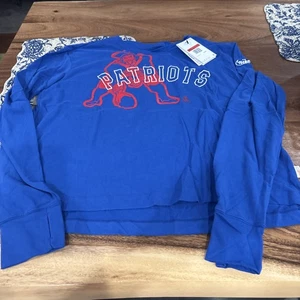 NFL NIKE DRI FIT NEW ENGLAND PATRIOTS DAMEN LANGARMSHIRT BLAU L LARGE NEU MIT ETIKETT - Bild 1 von 8