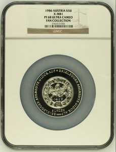 1986 Austria 5 Unzen First Dollar of world Silver 5oz Medal NGC PF68UC - Picture 1 of 3
