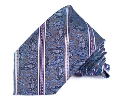 Corbata de cachemira Saddlebred para hombre negra azul verde patrón 58"L 3""W ¡Hermosa! Foto 1 de 4