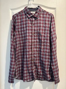Camicia Wrogn slim fit rossa grigia in flanella a quadri manica lunga con bottoni taglia S - Foto 1 di 13