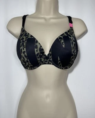 Victoria Secret Pink Wear Everywhere Push-Up Bra 34DD Moss Green Camouflage - Image 1 of 4