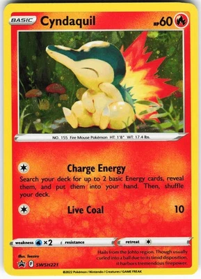 Cyndaquil - SWSH221 Pokemon SWSH: Sword & Shield Promo Cards Holo Promo LP - Image 1 of 2