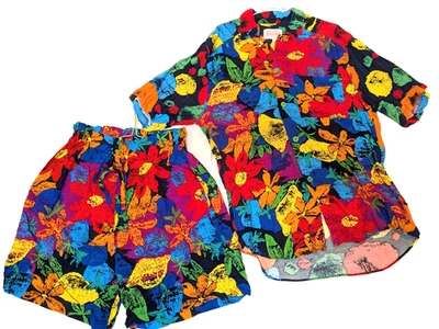 Conjunto de Camisa y Corto Jams World De Colección Para Hombre Pequeño Multicolor Floral/Fruta Hawaiano EE. UU. Foto 1 de 4