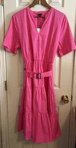 Who What Wear Stufenkleid Damen Gr. XXL Barbie rosa Baumwolle Gürtel Taschen - Bild 1 von 17
