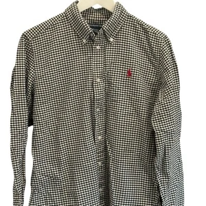 Ralph Lauren Sport Black & White Checkered Shirt Size 14 Boys 100% Cotton - Picture 1 of 6