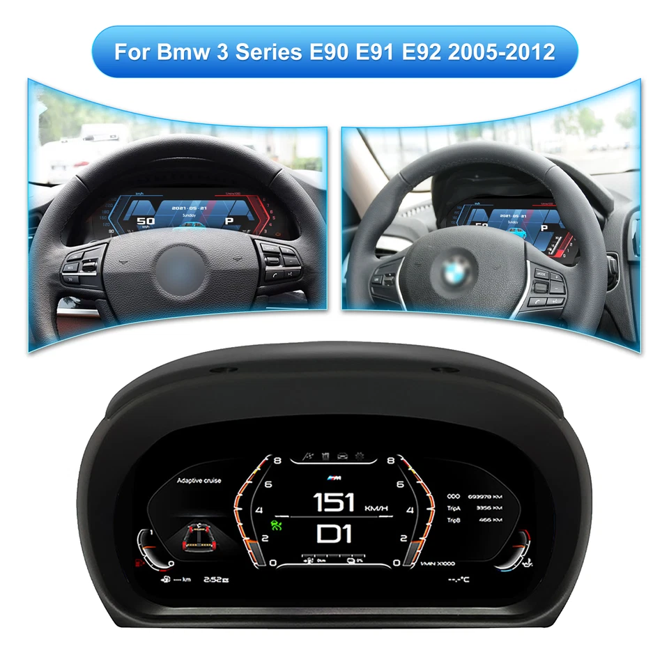 Cuadro de instrumentos digital LCD de 12,3 pulgadas para BMW Serie 3 E90 E91 2005-2012 Foto 1 de 4