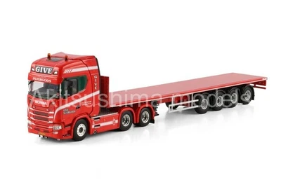 WSI MODELS 01-4430 1/50 SCANIA S HIGHLINE CS20H 6X2 TAG AXLE FLATBED TRAILER - Image 1 of 4