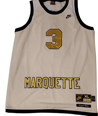 Dwyane Wade Nike Marquette Jersey #3 XL White NCAA College Basketball NEW w/Tags Cover