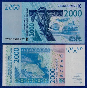 Senegal - West African States CFA Banknote 2000 Francs (2003/2022) P-716K  UNC - Picture 1 of 3