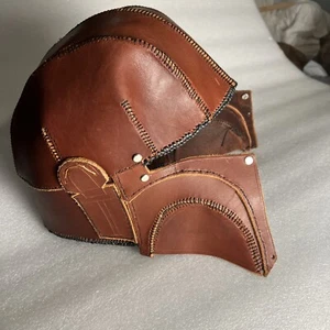 Leather Wearable Medieval Helmet Armor Cosplay Renaissance Fair Costume Prop - Picture 1 of 14