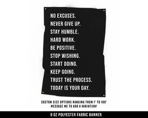 Motivierendes Stoffbanner - Home Gym Dekor - Gewichtheben Training Druck - Bild 1 von 12