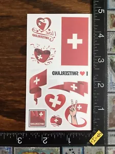 SWITZERLAND TEAM, ONE SHEET TEMPORARY TATTOOS BEAUTIFUL DESIGN #WORLDCUP42 - Picture 1 of 2