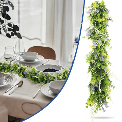 Artificial Vines Purple Garland Foliage Plants Trailing Flowers Home Decor - Image 1 of 4