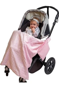 J.L. Childress Cuddle 'N Cover Stroller Blanket - Silky and Minky Fabrics - Pink - Picture 1 of 6