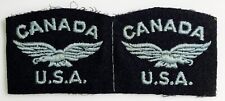 WW2 Canada RCAF US Canadian USA Shoulder Title Patch Uncut Insignia Pair