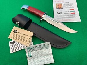 NIB BUCK KNIFE 119 RED MICARTA HANDLE AWARD WINNER + SHEATH