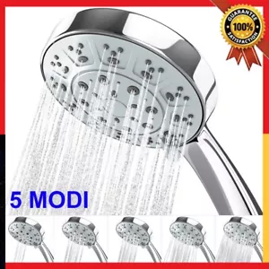 DUSCHKOPF HOCHDRUCK HANDBRAUSE DUSCHBRAUSE WASSERSPAREND MIT 1.5M SCHLAUCH 5MODI - Bild 1 von 17