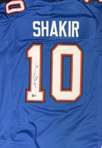 Khalil Shakir Buffalo Bills Autographed Blue Custom Jersey - BAS - Picture 1 of 1