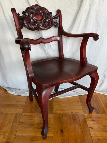 Antique Banker's Arm Chair - mahogany Cover