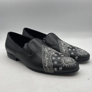 Roberto Cavalli Men's Black Loafers with Paisley Print - Size 43 EU -SKU 13148 - Picture 1 of 15