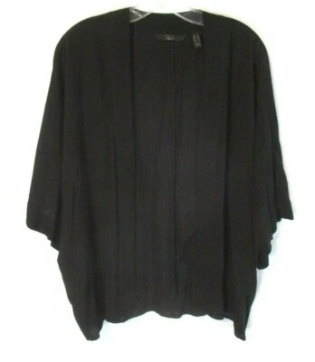 New G.I.L.I. Kimono Jacket Open Front Black XS Short Sleeve A354936 Women CB48i - Image 1 of 4