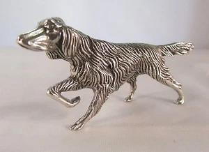 Miniatura statuina argento cane SETTER fatta a mano argento 800 gr 80 - Picture 1 of 4
