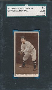 SGC 4 VG-EX T207 JOHN McGRAW HOF RECRUIT 1912 BROWN BACKGROUND TOBACCO TPHLC-BLU