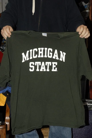 Michigan State Spartans Green T shirt 3XL  2000's Near mint NCAA  HEAVY COTTON Cover
