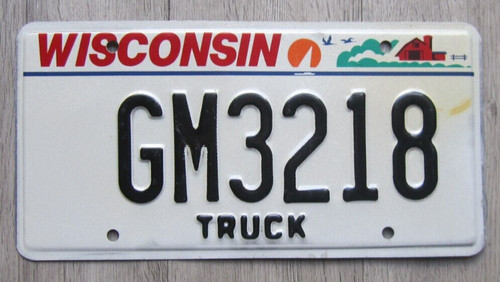 1990's Wisconsin License Plate truck tag GM3218 | eBay