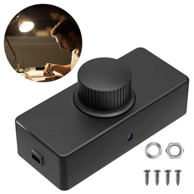 3-100W LED Dimmer Switch Inline 220-240V ON/OFF Knob Built-in Knob Control Hot - Image 1 of 4