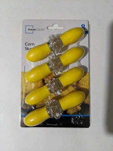 Paquete de 8 soportes de mazorca de maíz amarillo pinchos puntas de acero inoxidable Mainstays - Imagen 1 de 5
