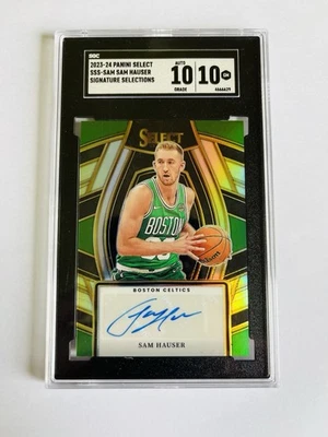 2023-24 Panini Select Sam Hauser Auto Silver Prizm SGC 10/10! Boston Celtics - Image 1 of 2