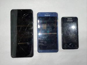 Lot Of 3 Cell Phones For Parts Samsung, Kyocera - Picture 1 of 8