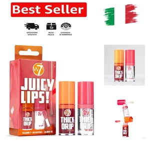 W7 Set regalo Juicy Lips lucidalabbra - Gloss labbra idratanti - Foolish & In... - Foto 1 di 6