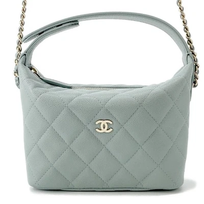 CHANEL Hobo ChainShoulder Calfskin Mint blue AP4386 - Image 1 of 4