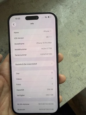 iPhone 14 Pro Max 256GB Silber - Bild 1 von 4